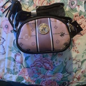 NWT Beverly Hills Polo Club Pink and Black Crossbody Bag